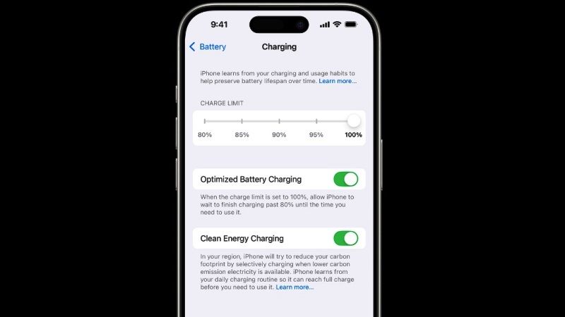 new iphone charge limit options in iOS 18